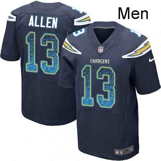 Men Nike Los Angeles Chargers 13 Keenan Allen Elite Navy Blue Home Drift Fashion NFL Jersey